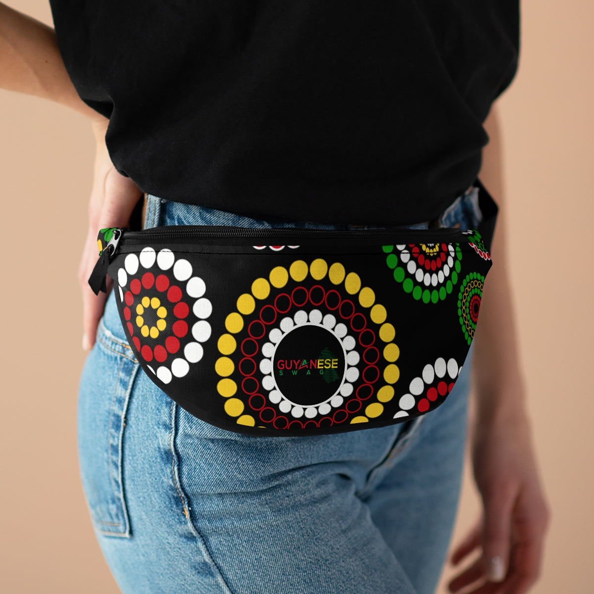 Guyanese Swag Ice Gold Green Floral Fanny Pack