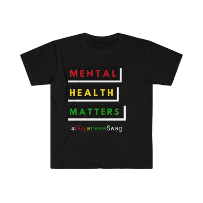 Mental Health Matters Unisex Softstyle T-Shirt by Guyanese Swag