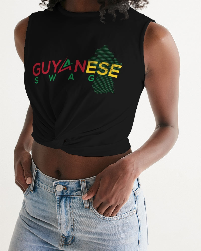 Guyanese Swag Guyana Map Women's Twist-Front Tank