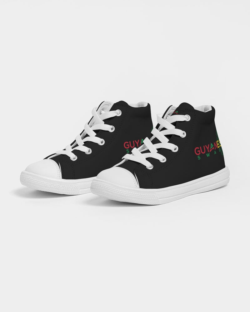 Guyanese Swag Guyana Map Unisex Hightop Canvas Sneakers (Black)