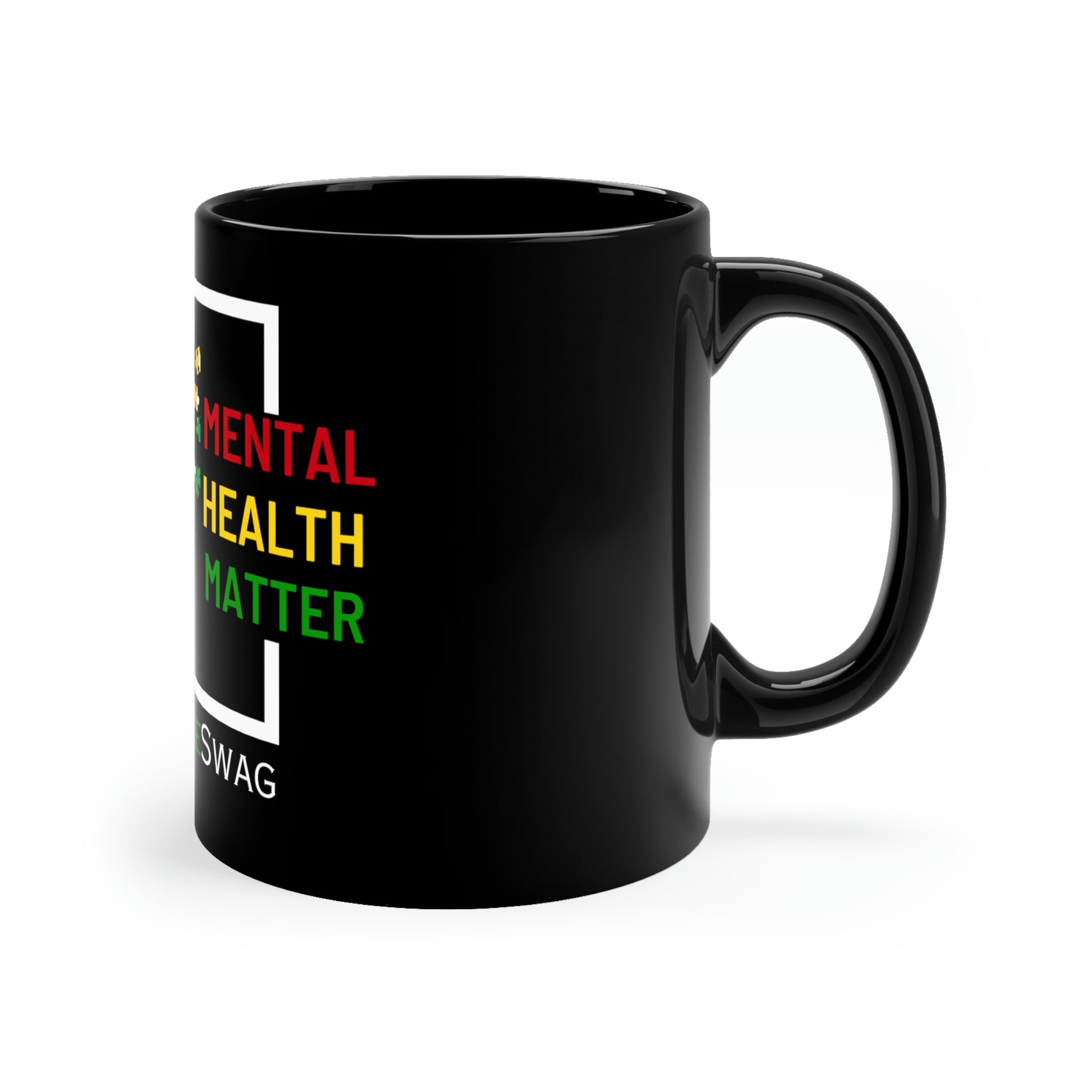 Guyanese Swag "Mental Health Matter" 11oz Black Mug.