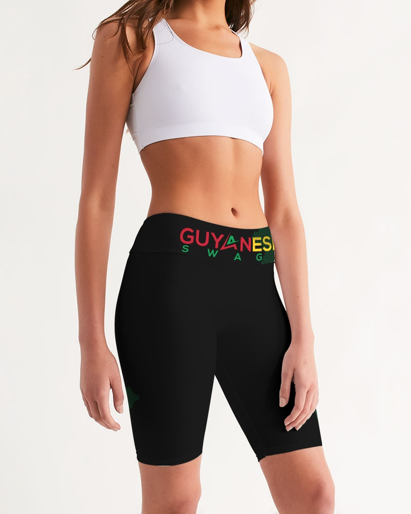 Guyanese Swag Guyana Map Women's Mid-Rise Bike Shorts