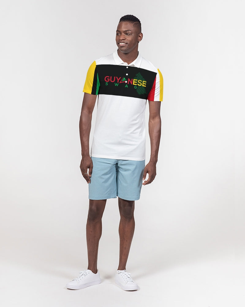 White Guyanese Swag™ Men's Slim Fit Short Sleeve Polo.