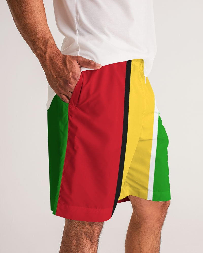 Guyanese Swag Ice Gold Green Men's Jogger Shorts.