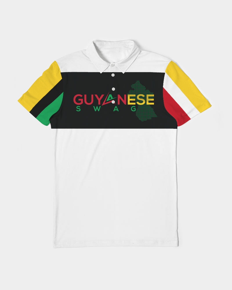 White Guyanese Swag™ Men's Slim Fit Short Sleeve Polo