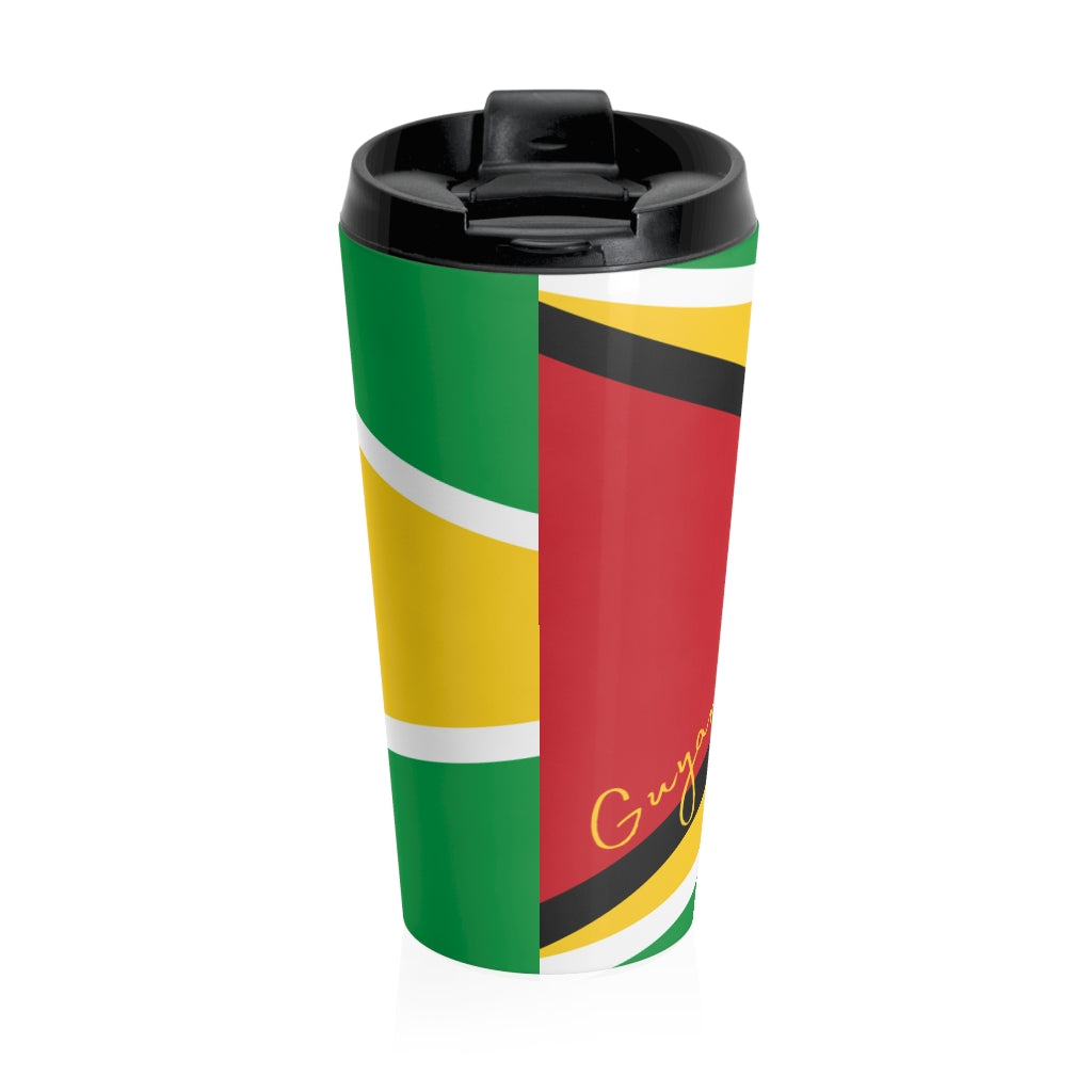 Guyana Flag Stainless Steel Travel Mug.