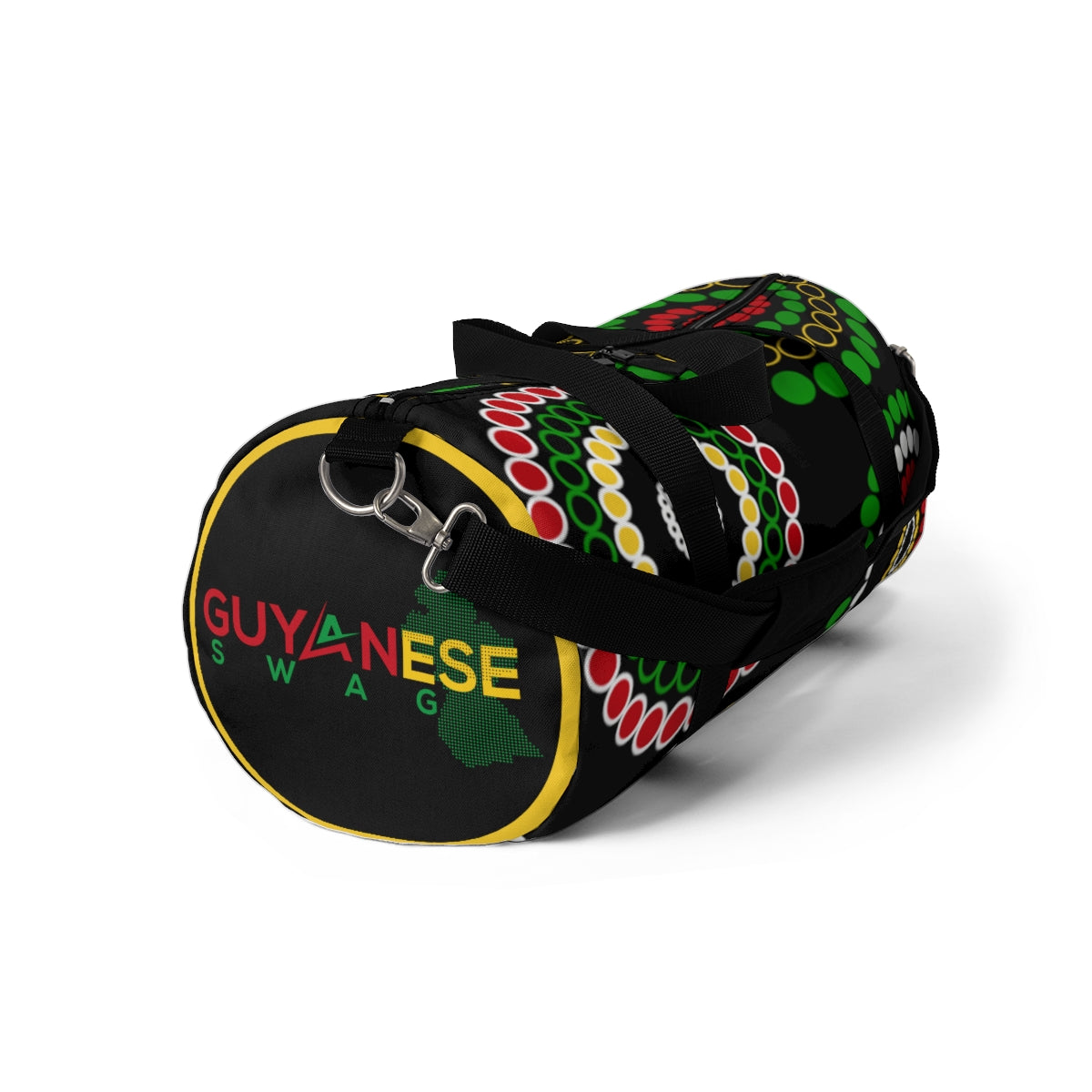 Guyanese Swag Floral Ice Gold Green Duffel Bag.