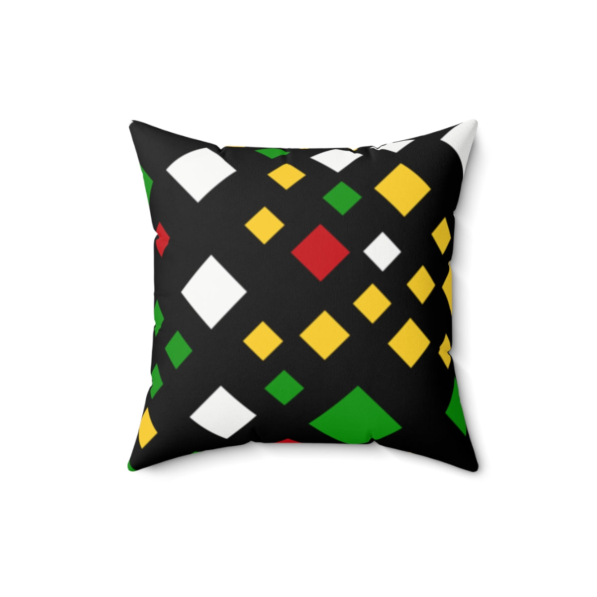 Guyanese Swag Cube Ice Gold Green Spun Polyester Square Pillow.
