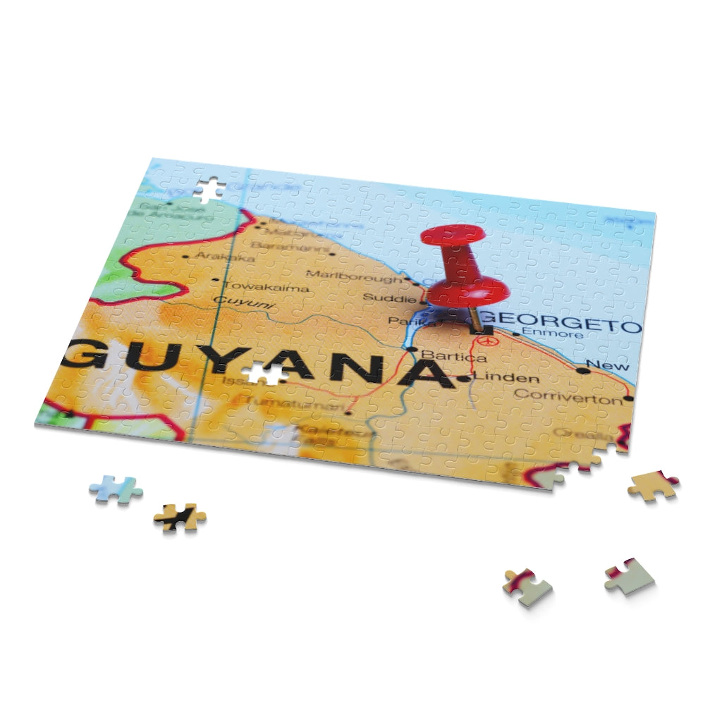 Georgetown Guyana Pinned Map Puzzle (120, 252, 500-Piece).
