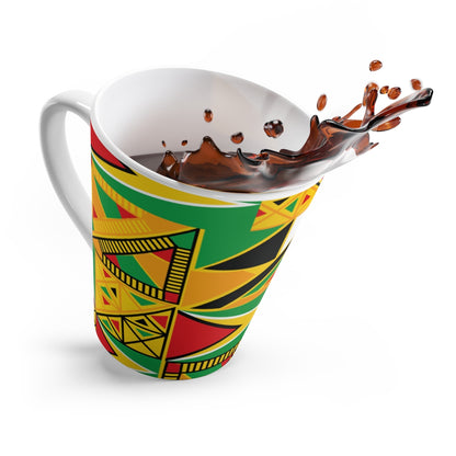 Guyanese Flag Tribal Print Latte Mug.
