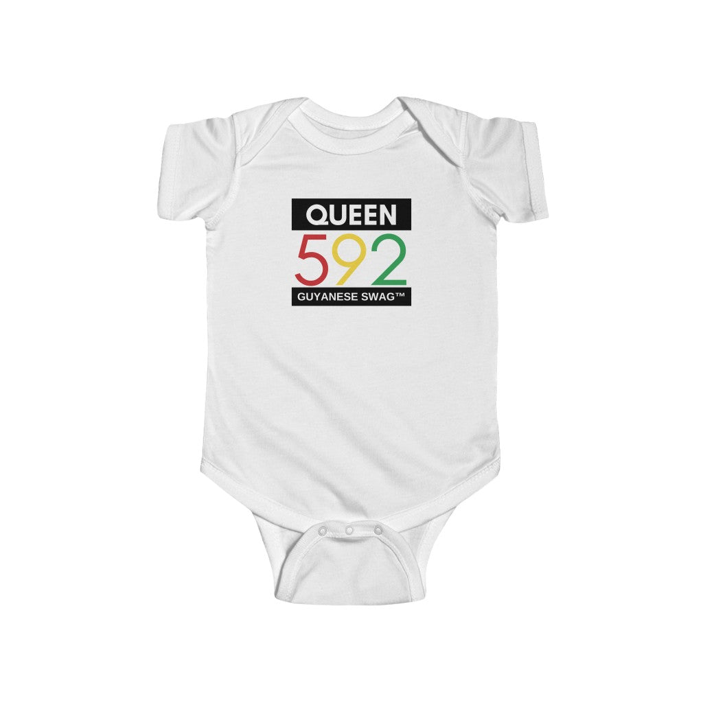 Guyana International Area Code 592 Queen Infant Fine Jersey Bodysuit.