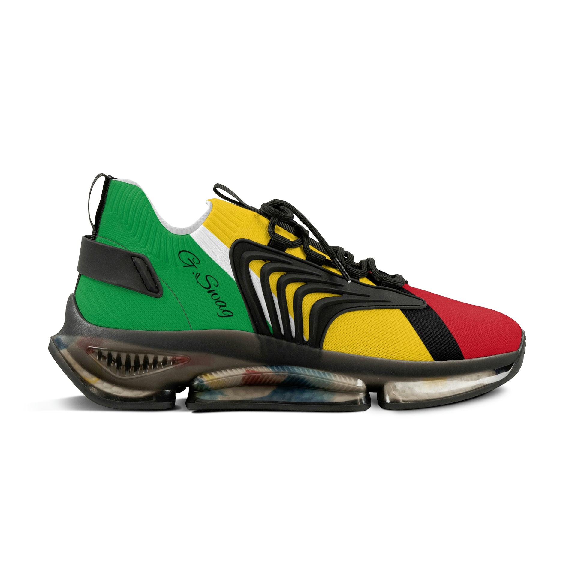 Guyana Flag Men G-Swag Mesh Sport Sneakers.