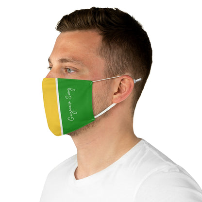 Guyanese Swag Ice Gold Green Fabric Face Mask.
