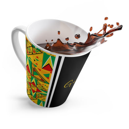 Guyanese Swag Guyana Tribal Print Latte Mug.
