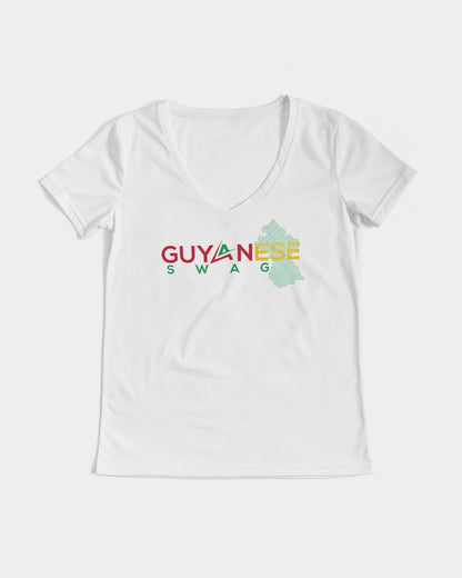 Guyanese Swag Guyana Map Women's V-Neck Tee