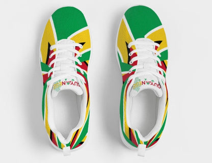 Abstract Guyana Flag Men's Athletic Sneakers