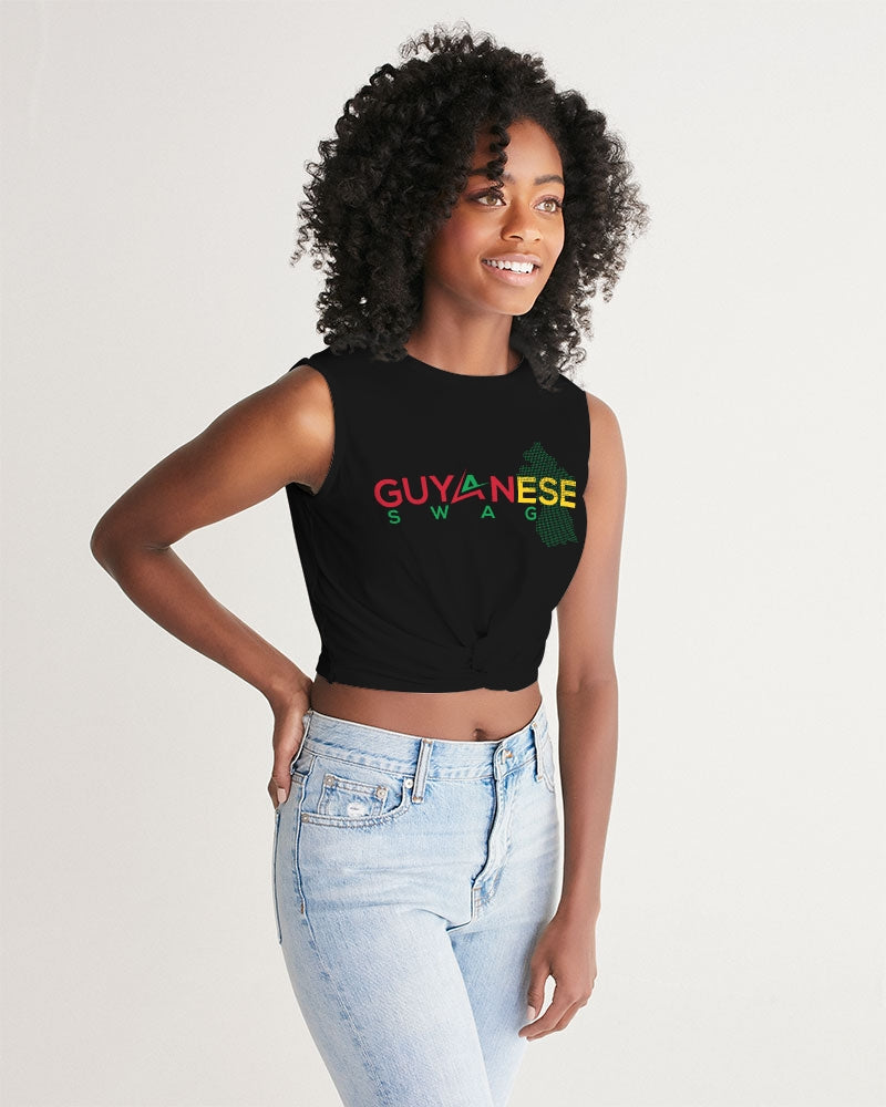 Guyanese Swag Guyana Map Women's Twist-Front Tank