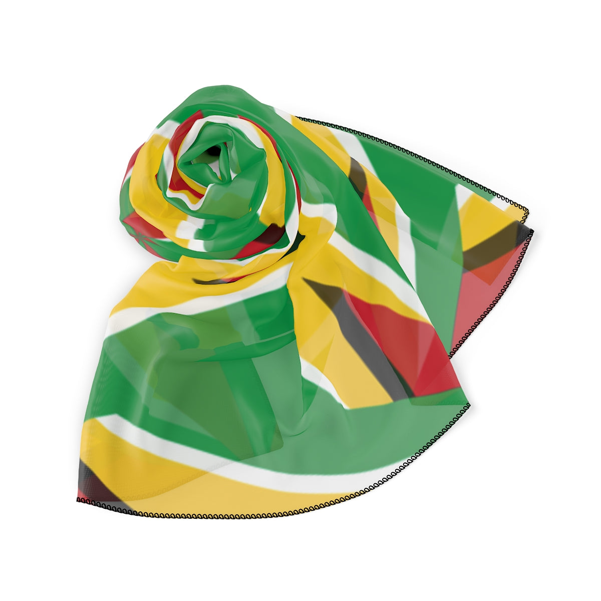 Abstract Guyana Flag Poly Scarf