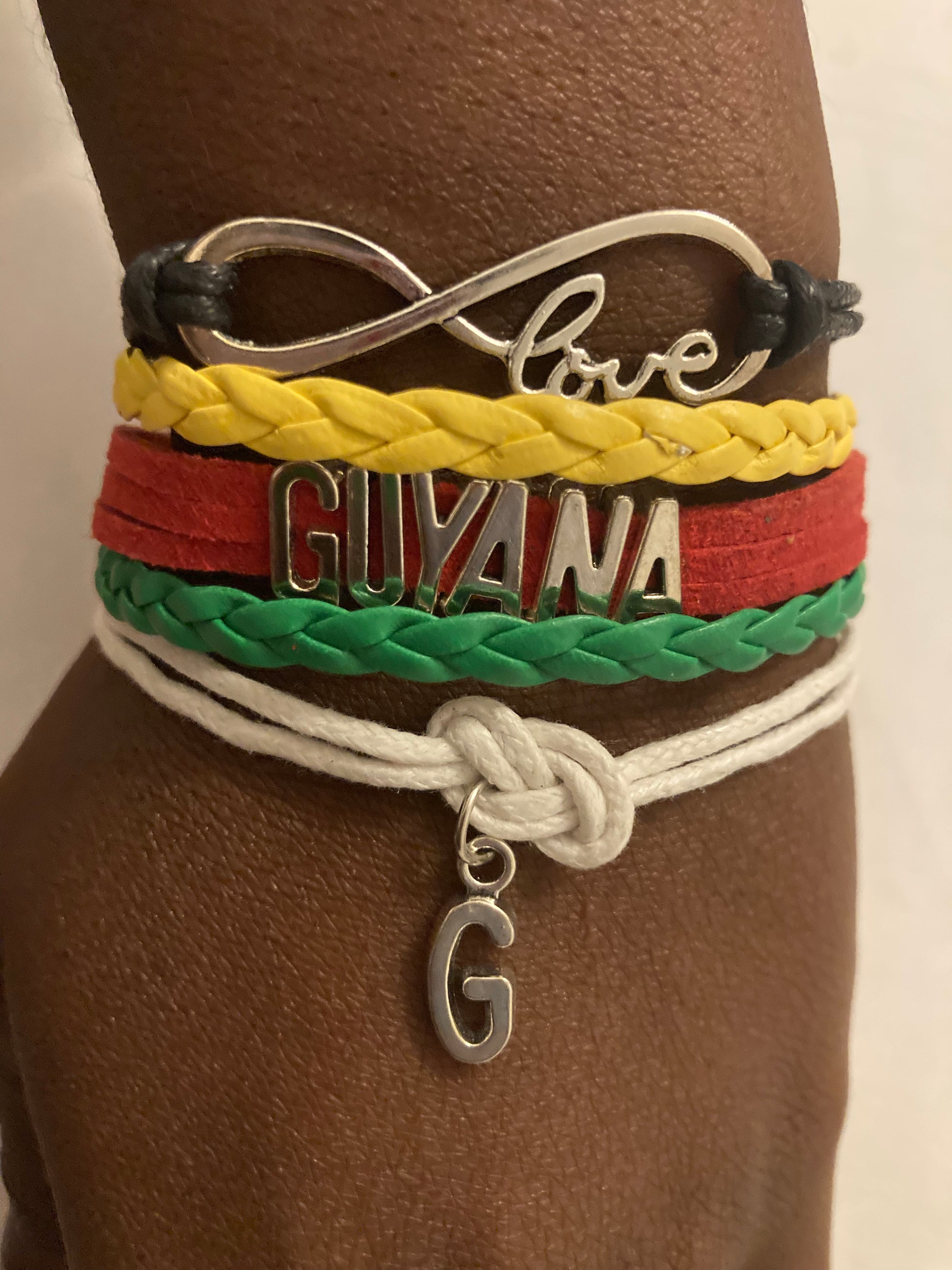 Guyana Infinity Love Heart Charm Bracelet.