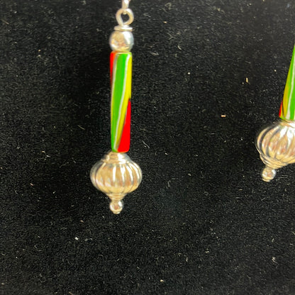 Guyana Flag Ball Earrings.