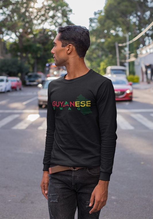 Guyanese Swag Guyana Map Men's Classic French Terry Crewneck Pullover