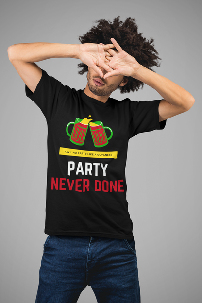 Guyanese Party Never Done Men's Short Sleeve T-Shirt