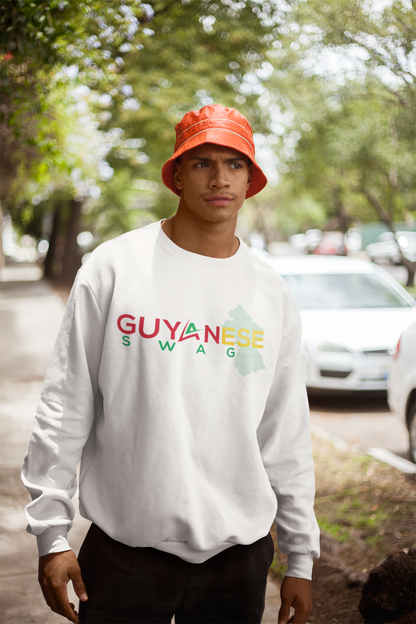 Guyanese Swag Guyana Map Logo Classic French Terry Crewneck Pullover