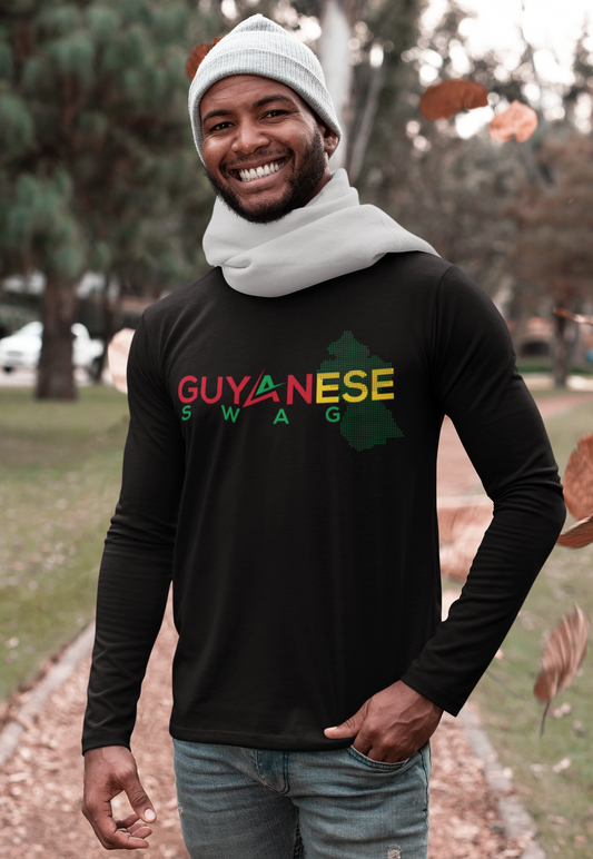 Guyanese Swag Guyana Map Men's Long Sleeve Tee