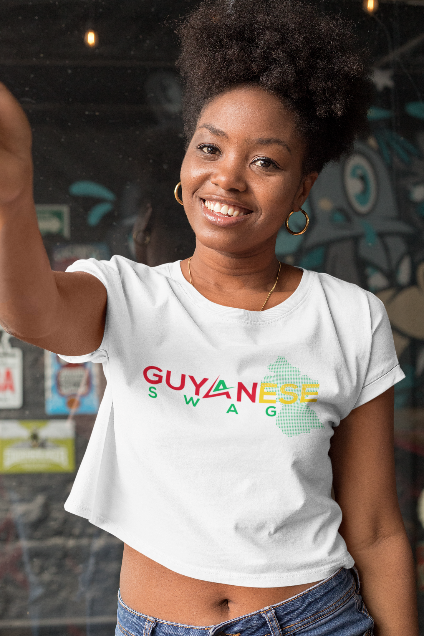 Guyanese Swag Guyana Map Women's Cropped Tee
