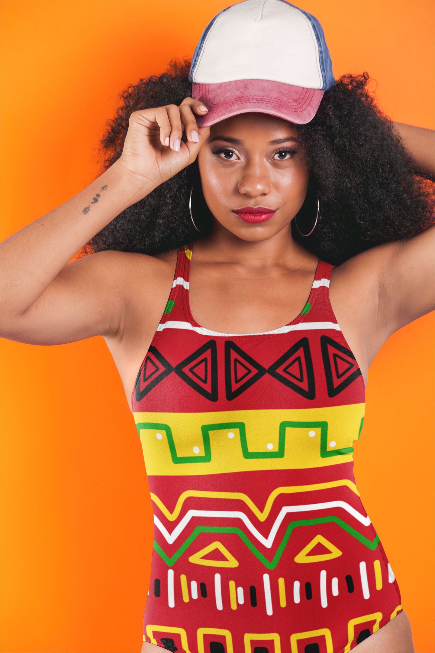 Triangle Guyanese Swag Women's One-Piece Swimsuit.