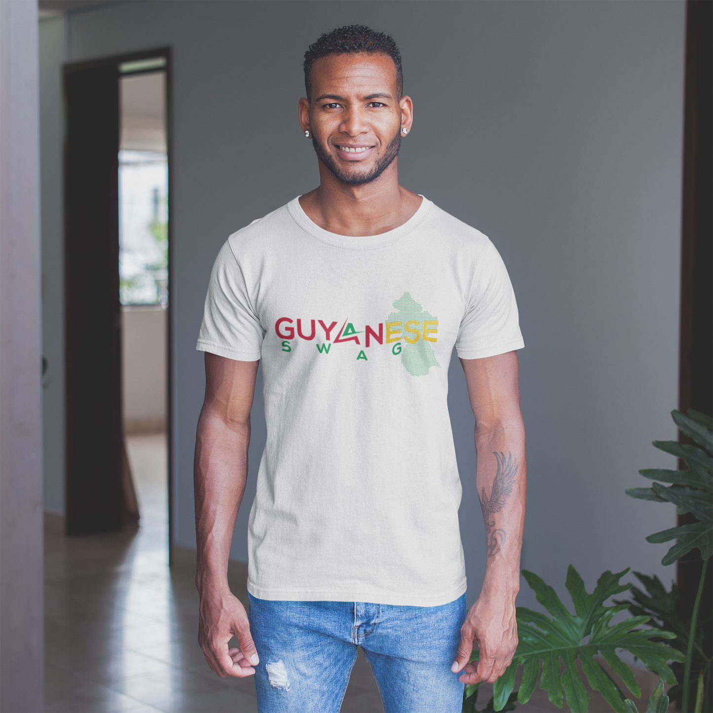 Guyanese Swag Guyana Map Men's Premium Heavyweight Tee