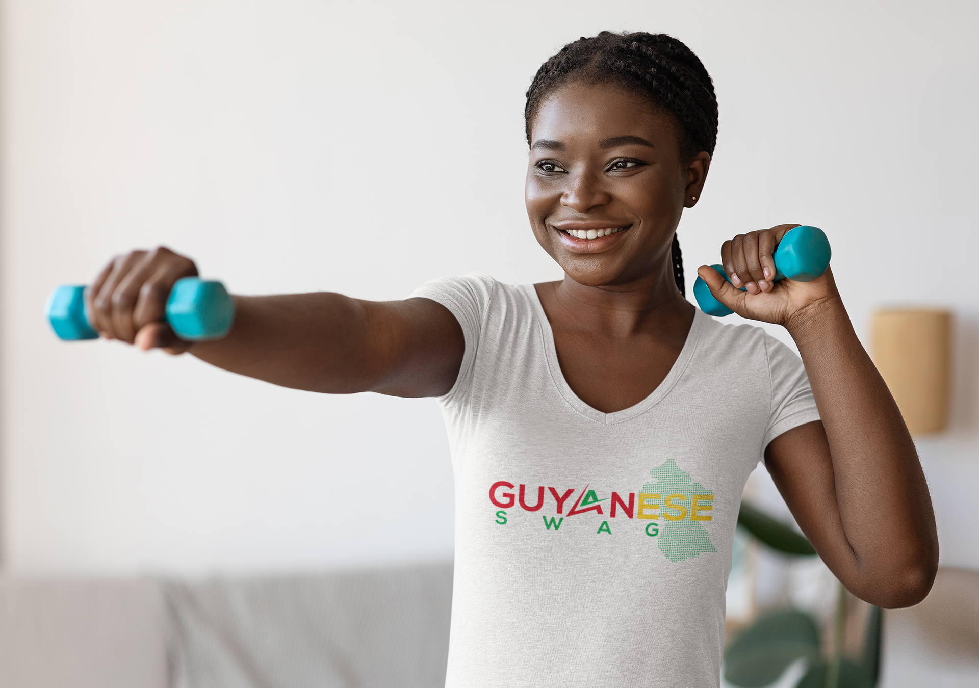 Guyanese Swag Guyana Map Women's V-Neck Tee